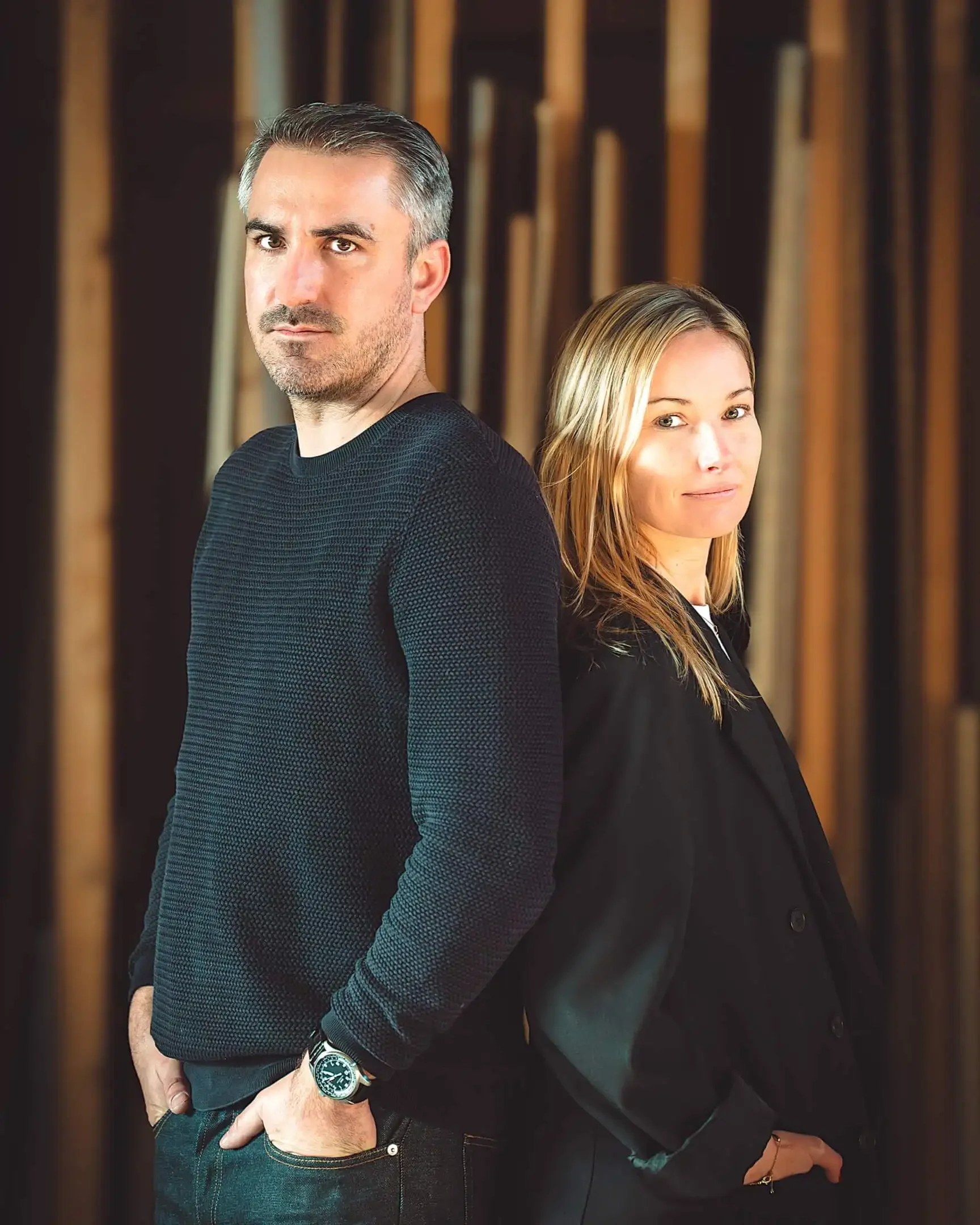 Portrait des fondateurs d'Anjem Studio. Architecture d'intérieur. Rénovation. Projets sur-mesure.