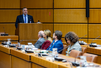 Speaking at the Vienna International Centre