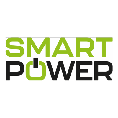 SmartPower logo with the words 'SMART' in green and 'POWER' in black, with power button icons replacing the letter 'O' in 'POWER'.