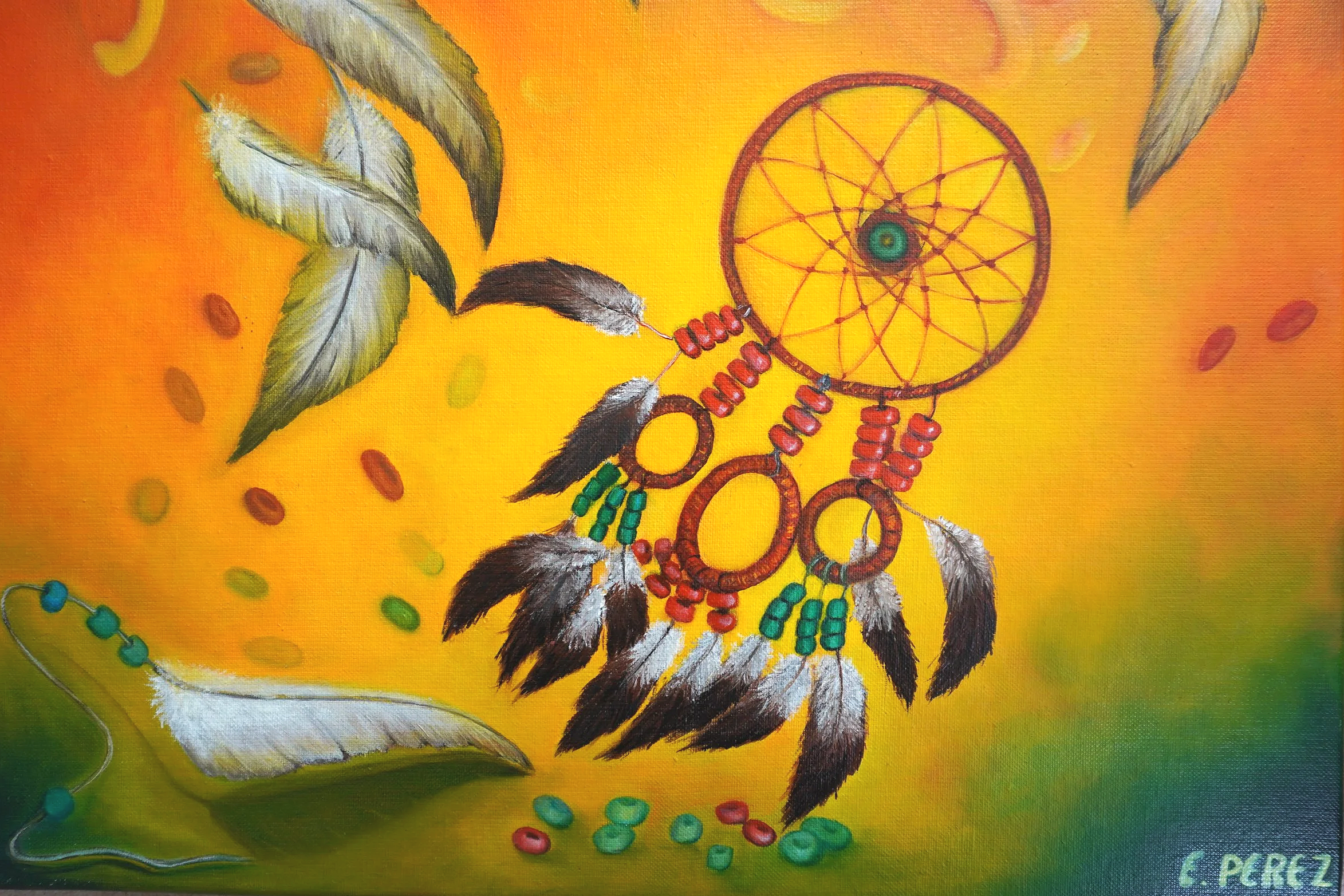 The Dreamcatcher  -Oil on canvas - Edith Perez Art