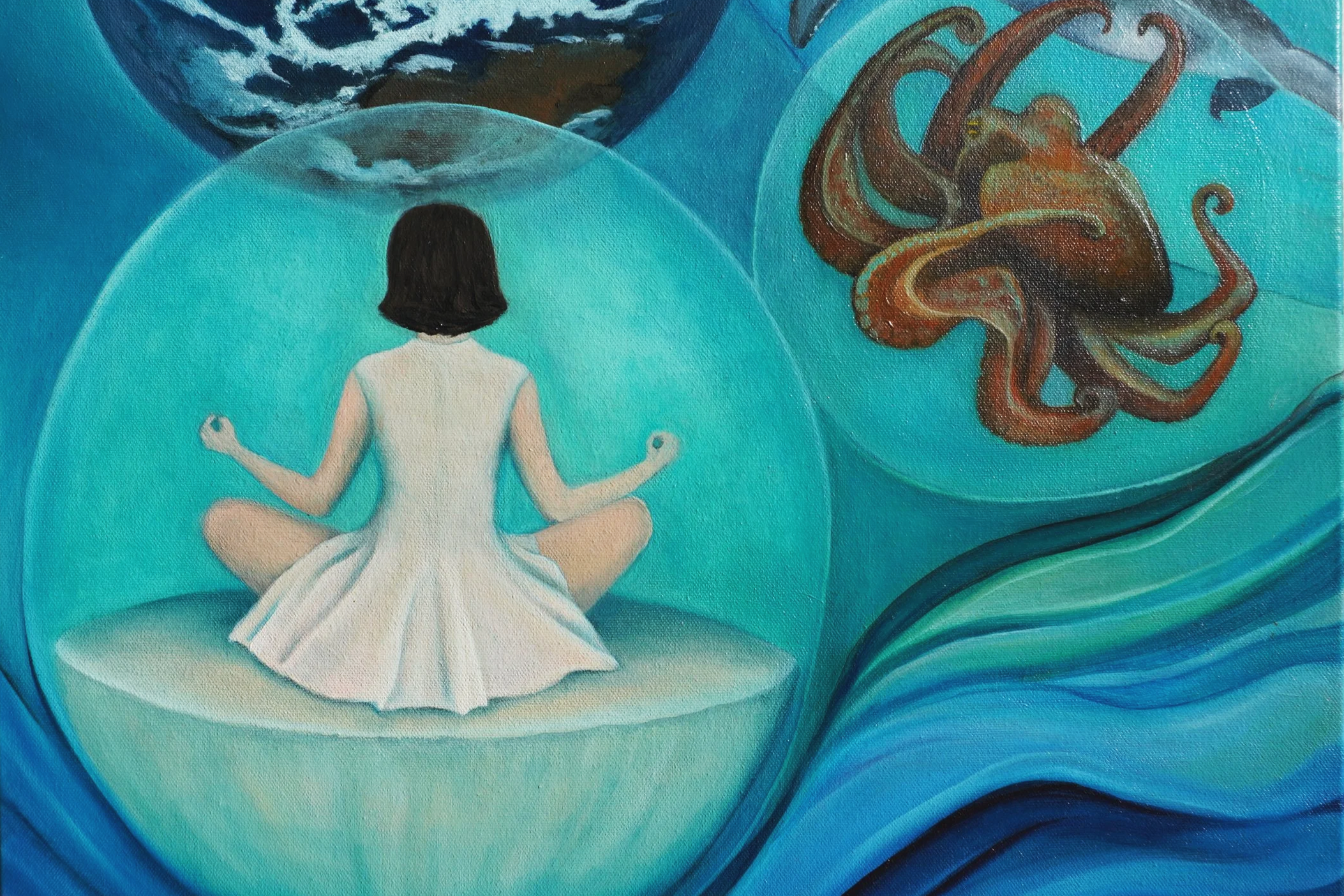 Earth Meditation with Ocean Friends - Edith Perez Art
