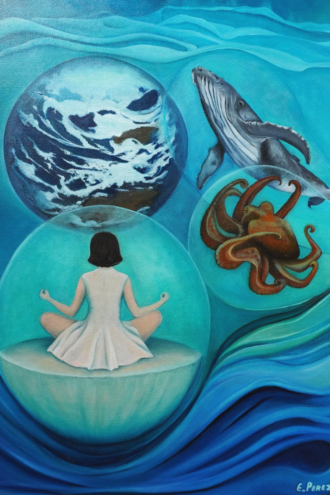 Earth Meditation with Ocean Friends - Edith Perez Art