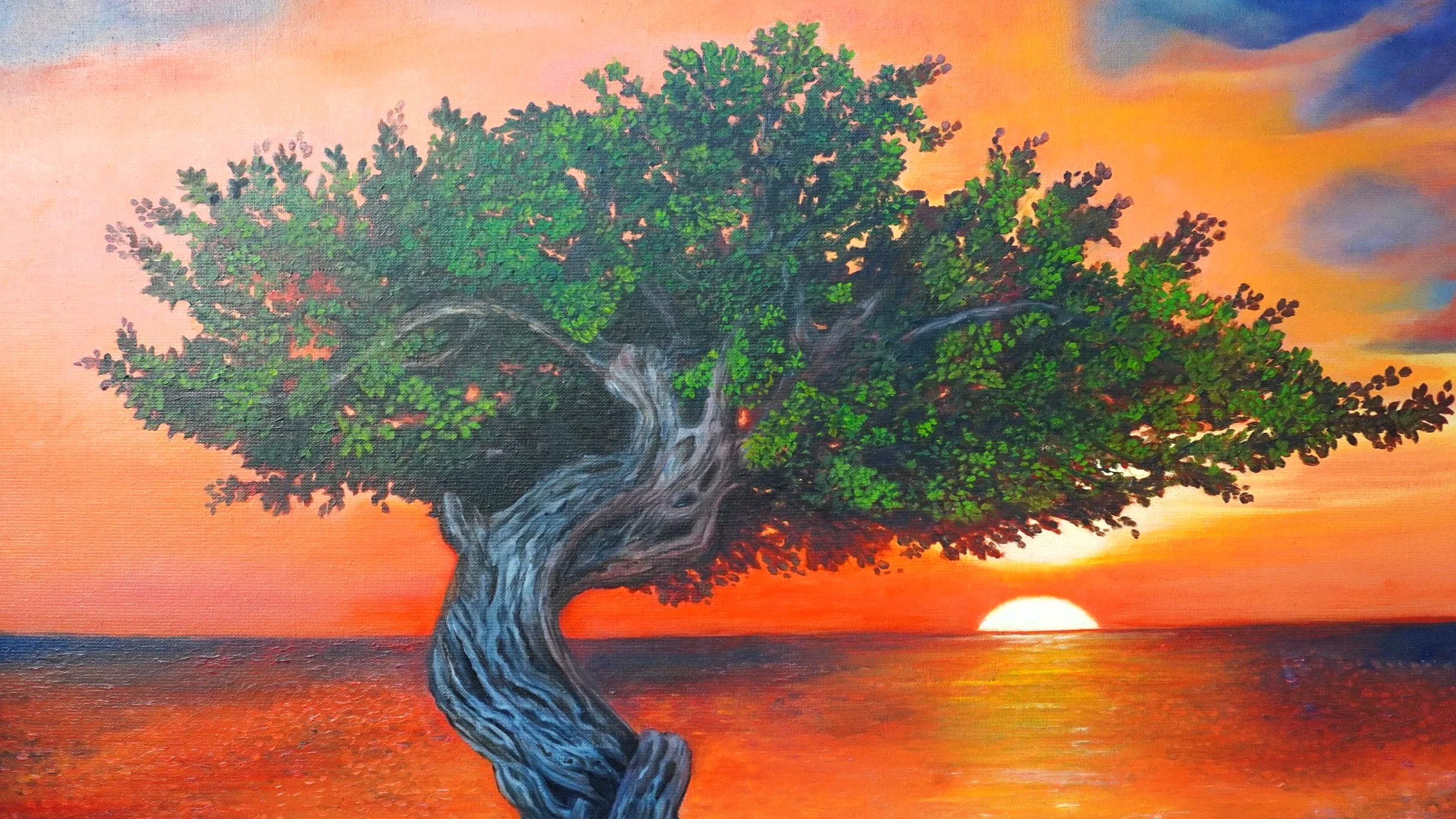 Blissful Fofoti Tree at Sunset - Edith Perez Art
