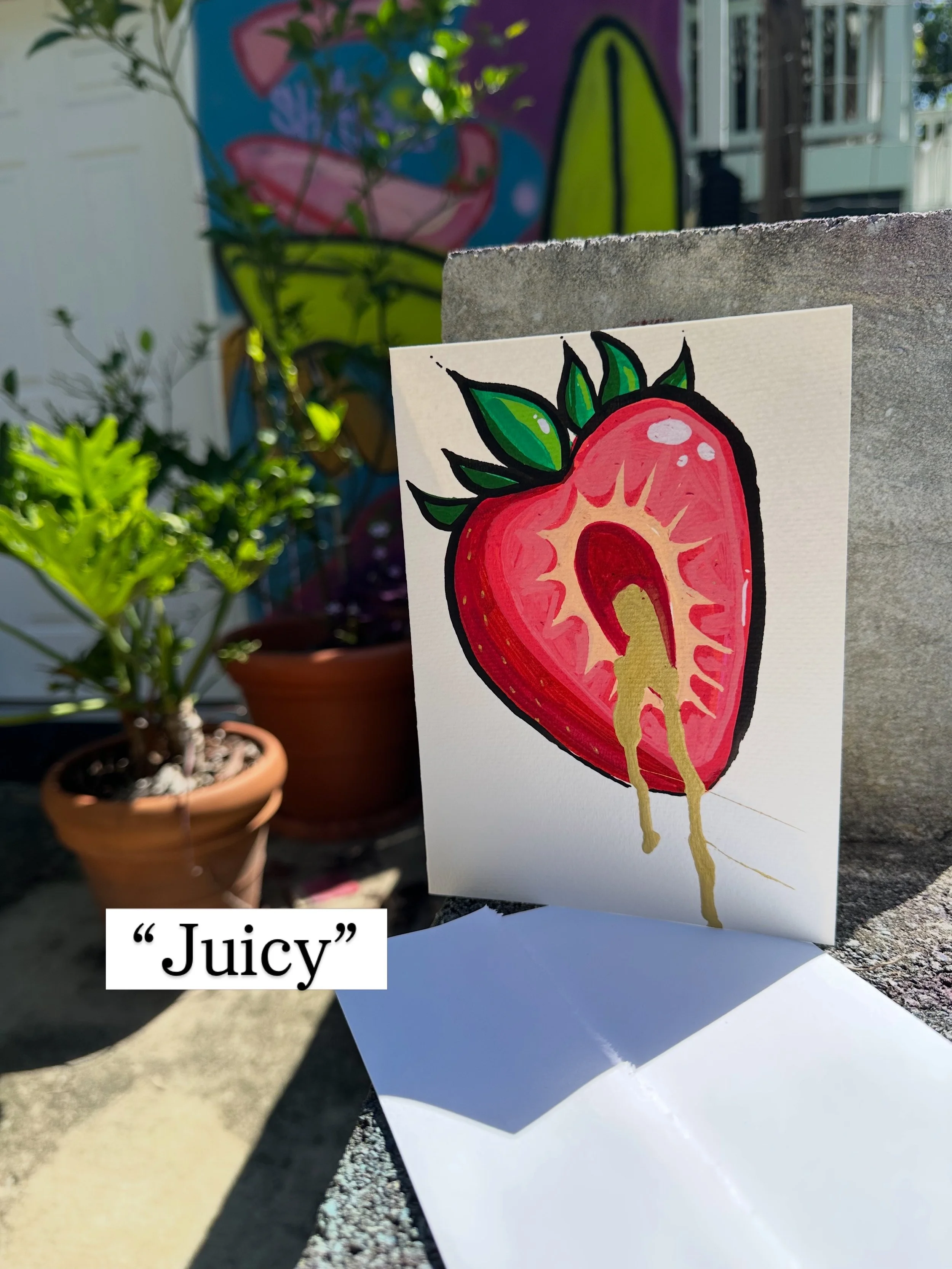 Hand-painted Original Greeting Card - "Fresh"