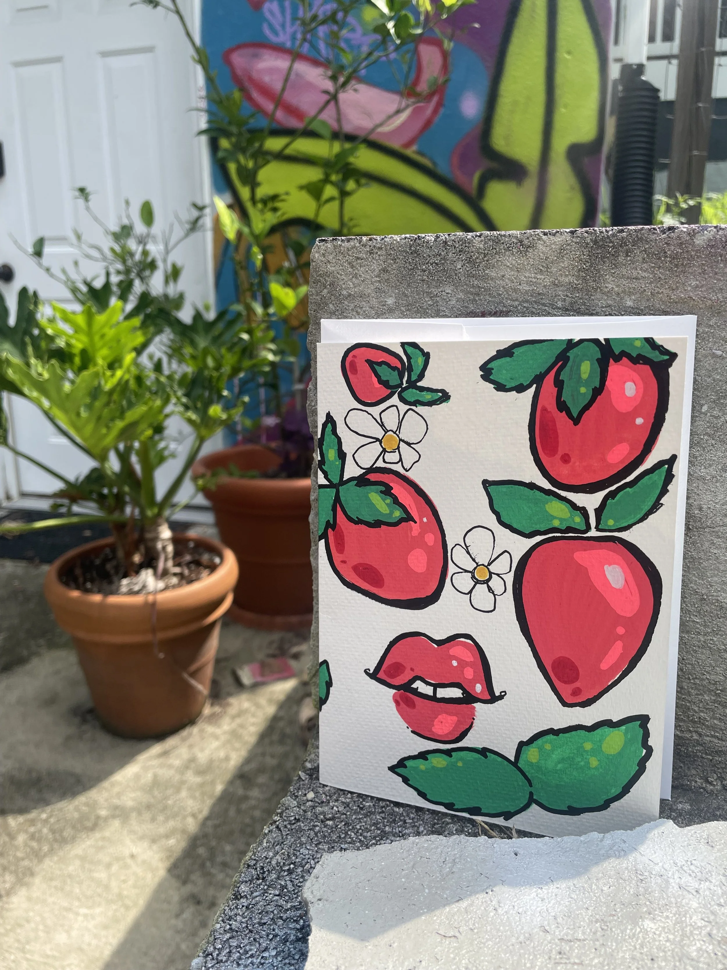 Hand-painted Original Greeting Card - "Juicy"