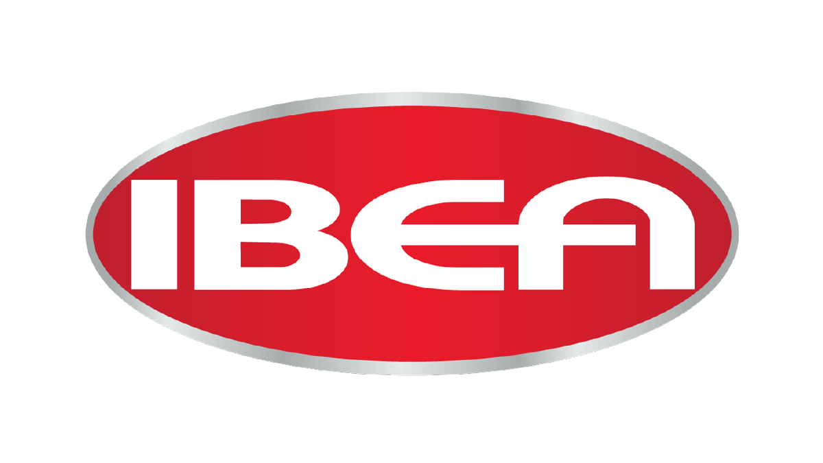 IBEA logo with red oval background and white text