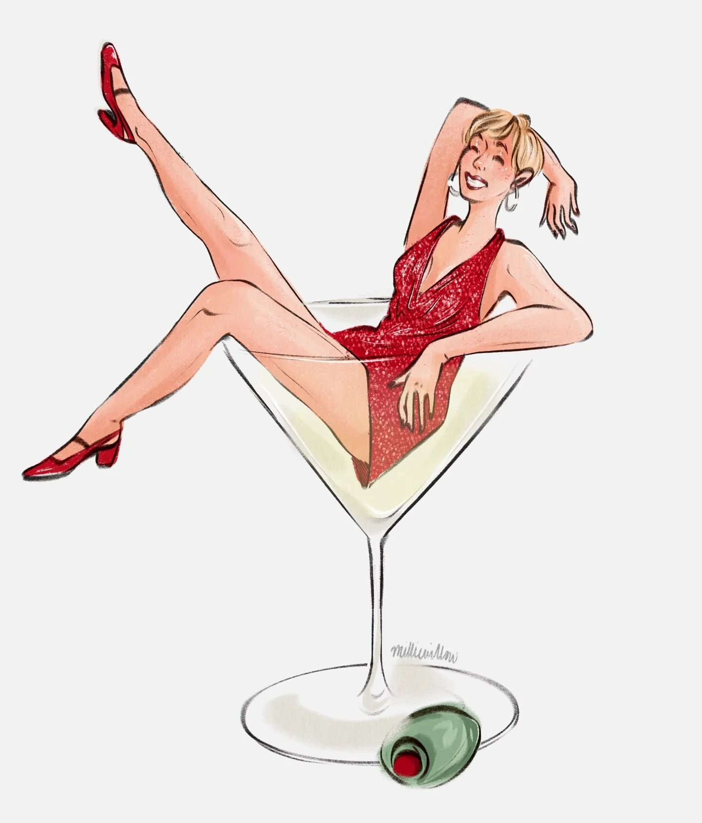 a quick sketch of @co_mill in a martini glass x