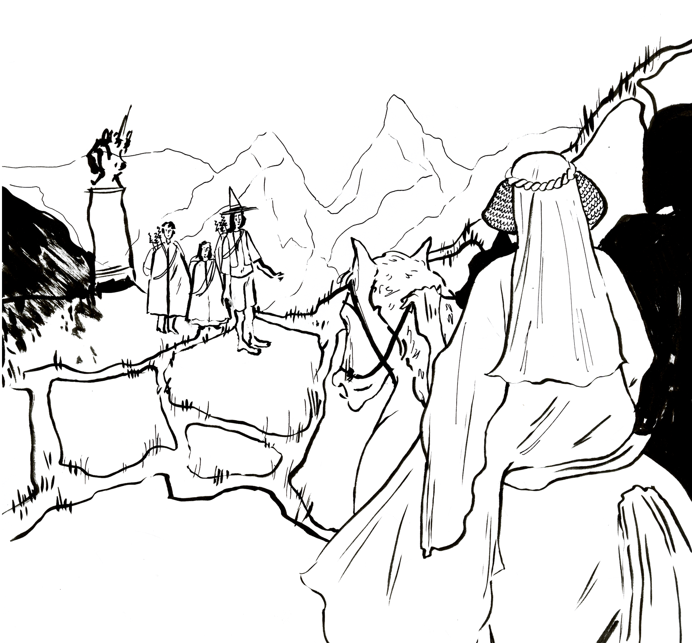 Green Lady and Black Knight 