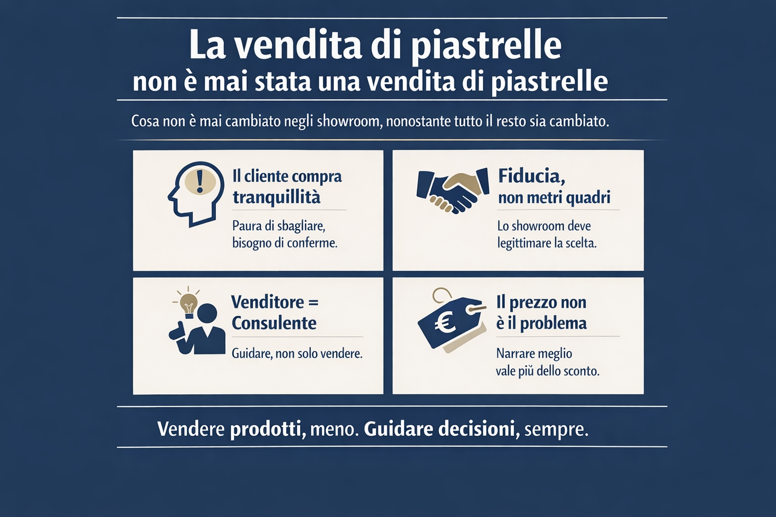 La vendita di piastrelle non è mai stata una vendita di piastrelle