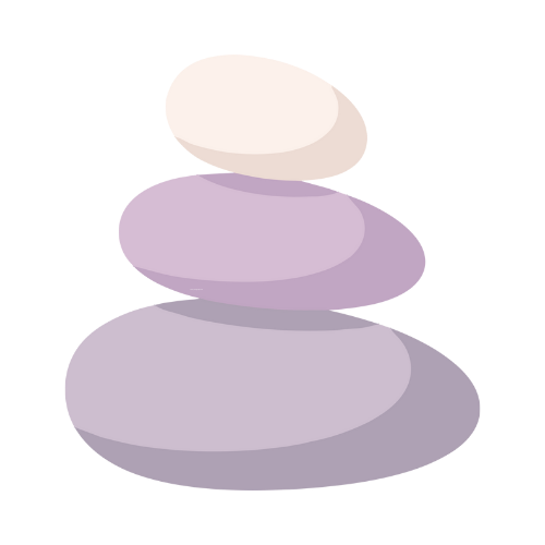 Stacked smooth stones in pastel colors.