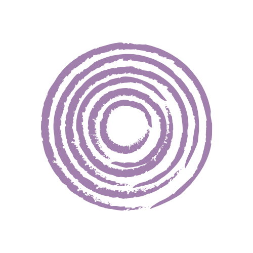 Purple spiral design on a black background.