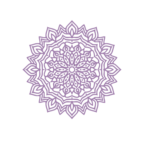 Purple intricate mandala pattern on black background.
