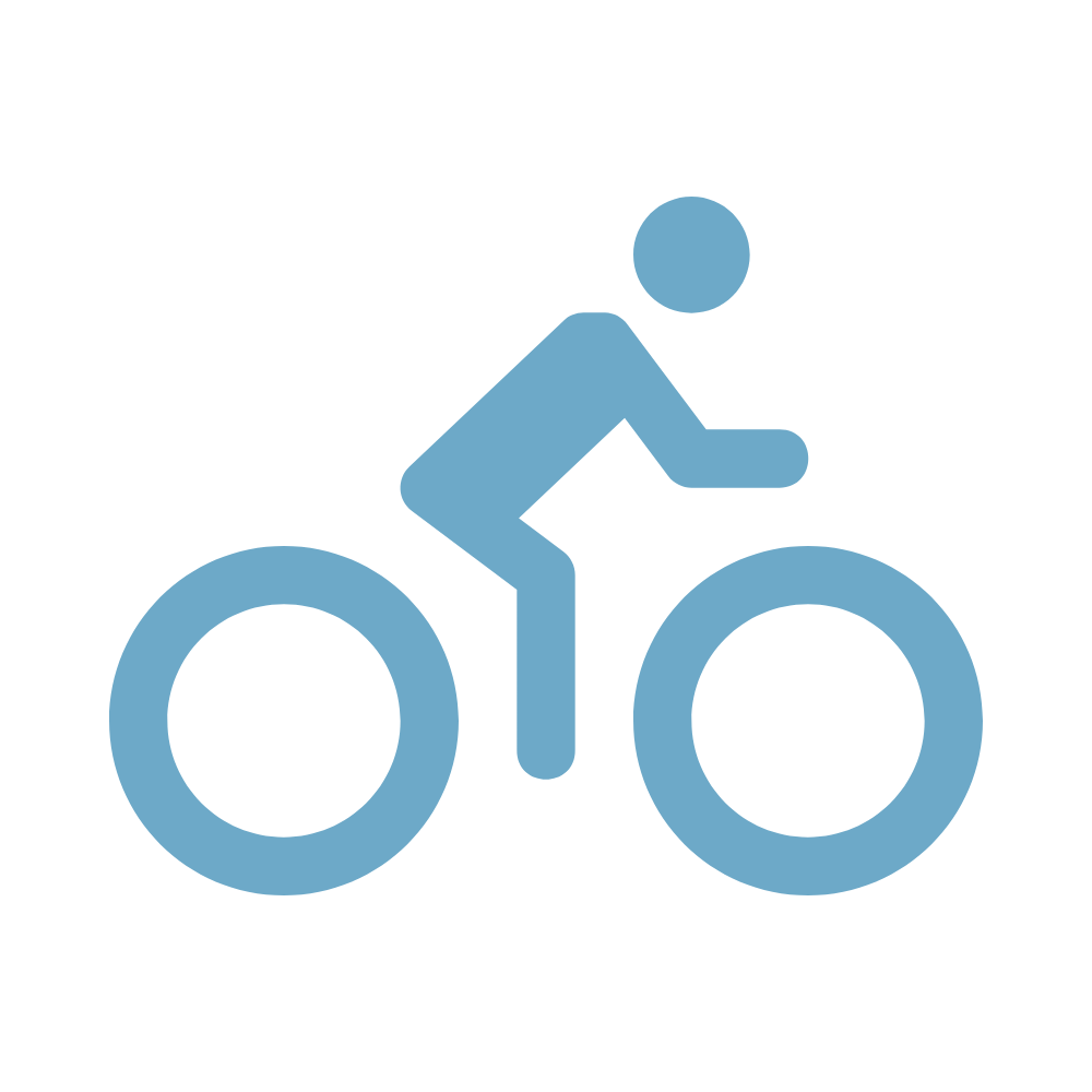 Icon of a person riding a bicycle.