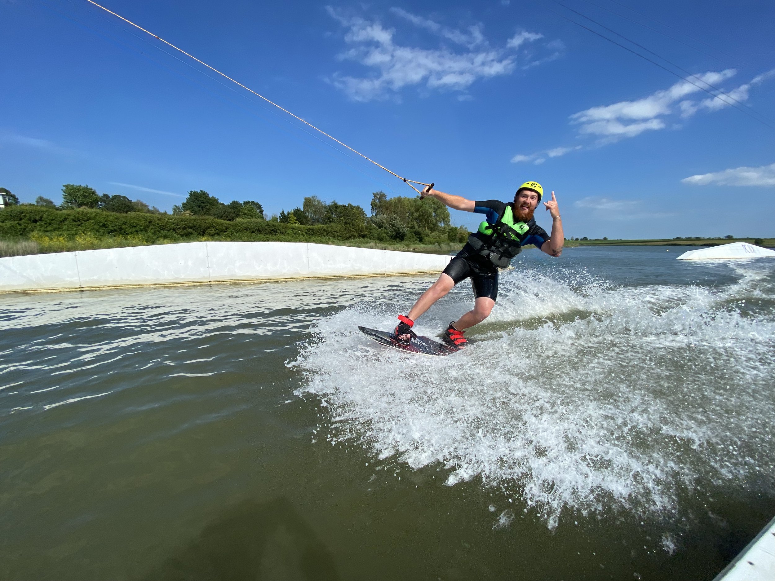man wakeboarding at curve water sports essex