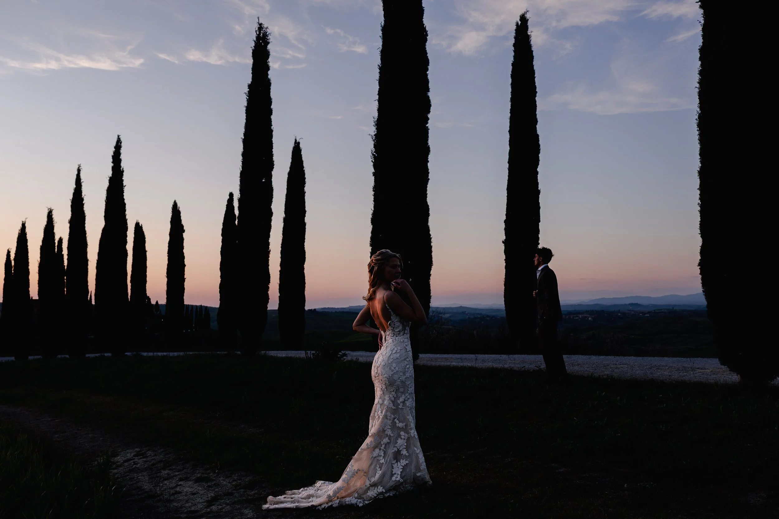 Brautpaar - Hochzeit - im Sonnenuntergang