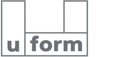 The word 'u' is on the left, 'form' is in the center, and a large 'I' is above them, forming the phrase 'u I form'.