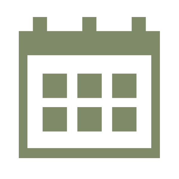 Icon of a calendar with a grid of dates.