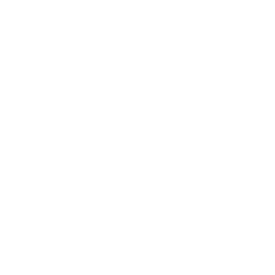 Outline of three houses with pitched roofs and windows on a black background.