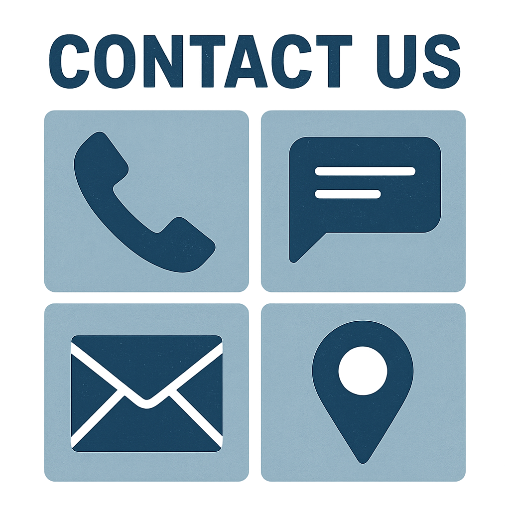 Contact us section with icons for phone, message, email, and location. This allows you to reach out to Fractional CFO of Cincinnati, Northern Kentucky and SE Indiana.