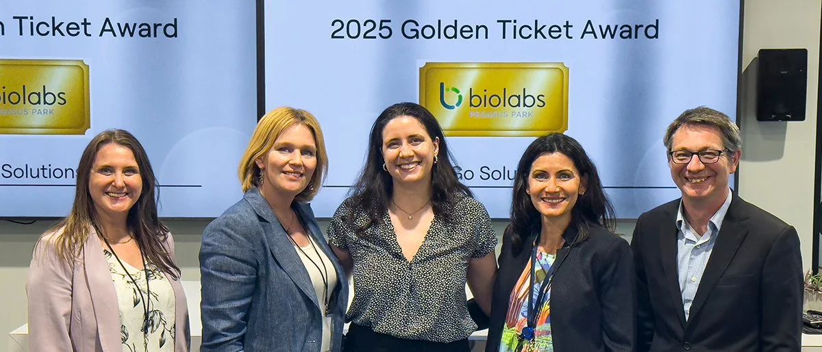 Rose Pedretti receives the coveted Golden Ticket Award from BioLabs