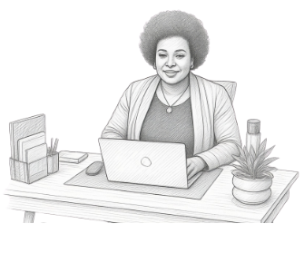 Myriam Ebongo, psychologue du travail, réalisant une consultation vidéo en ligne pour un accompagnement à distance.