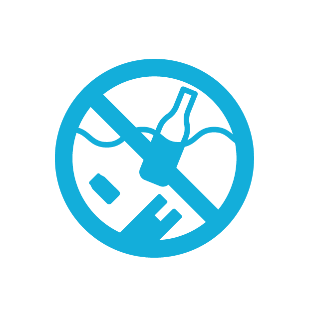 No drinking or alcohol allowed sign.