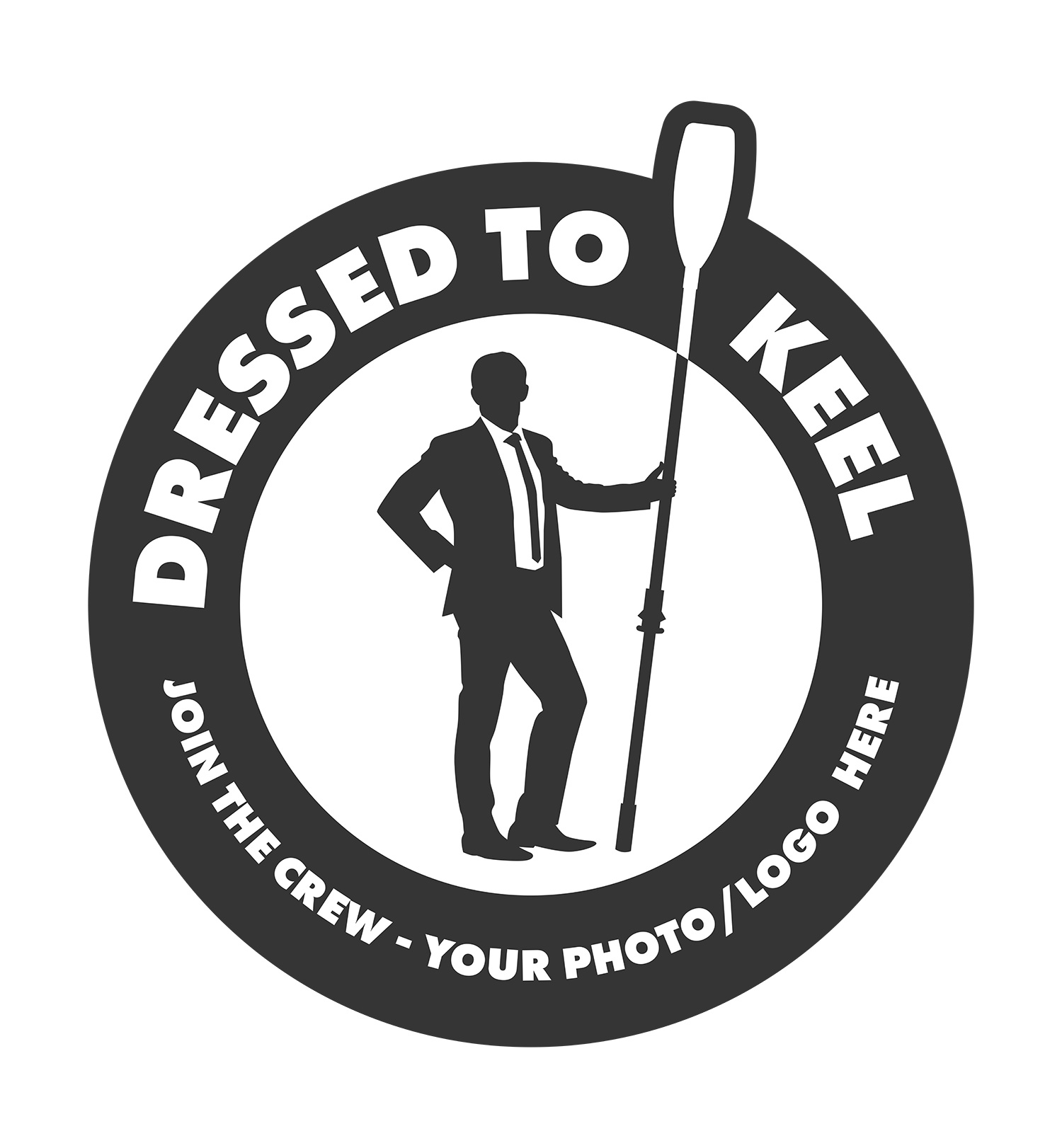 A colorful graphic of a sunset over water with the text "Your Logo Here" surrounding the image.