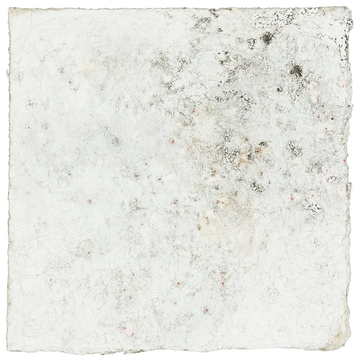 White Series II, 8”x 8”, ink, water soluble crayon, mud, water