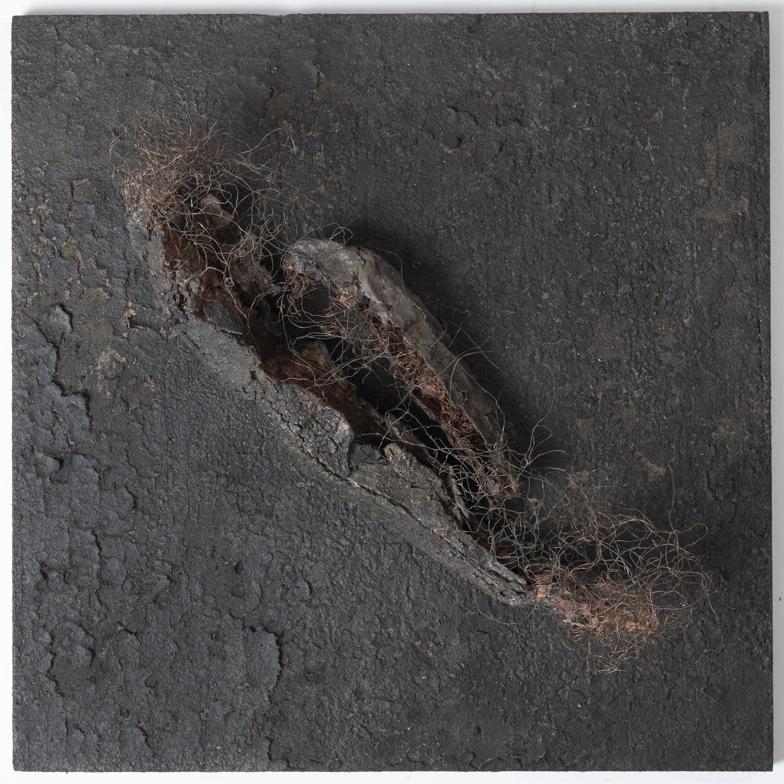 20" x 20", paper, raw pigment, ink, copper wire, mud, rice paste