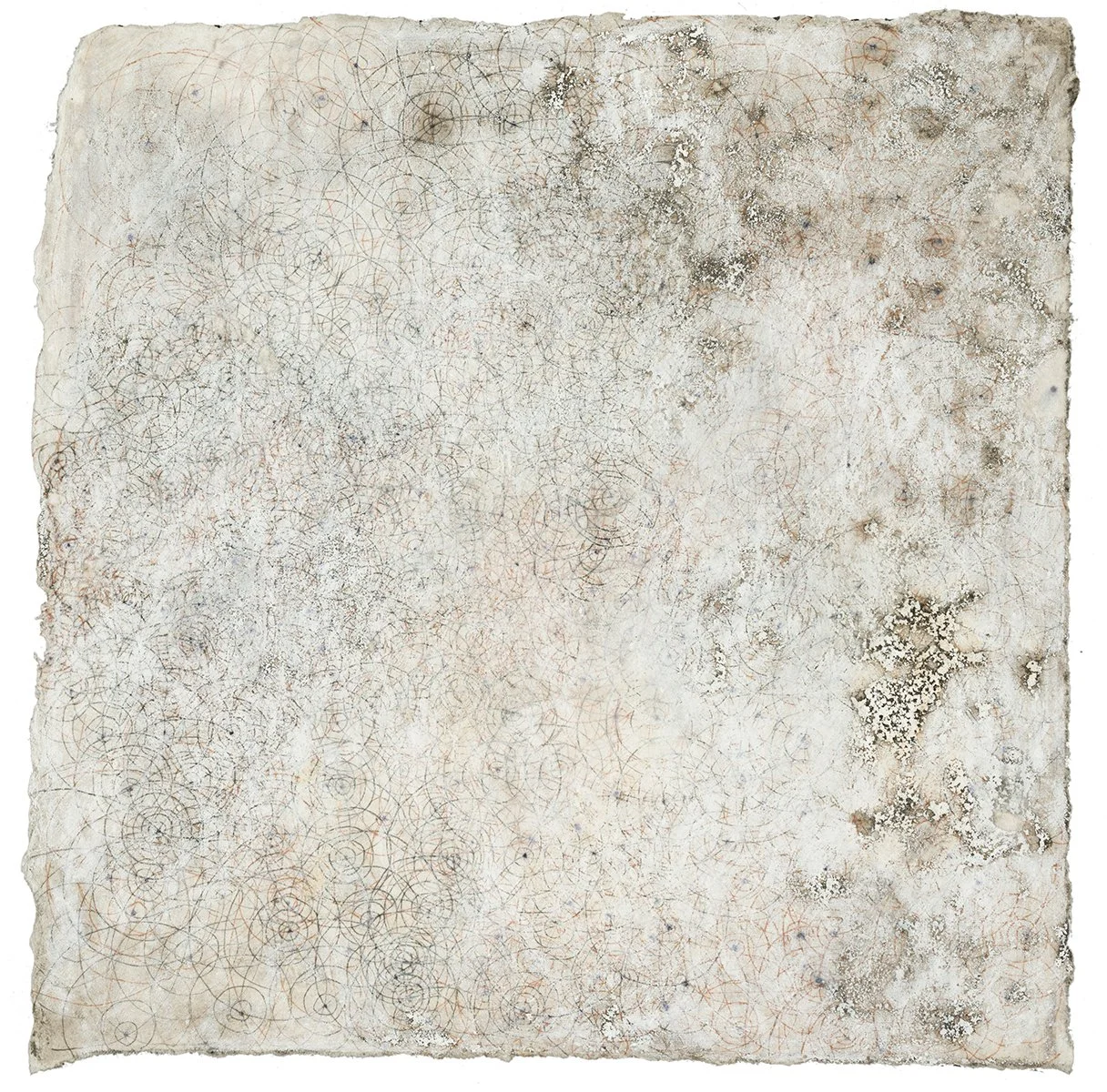 White Series II, 8”x 8”, ink, water soluble crayon, mud, water