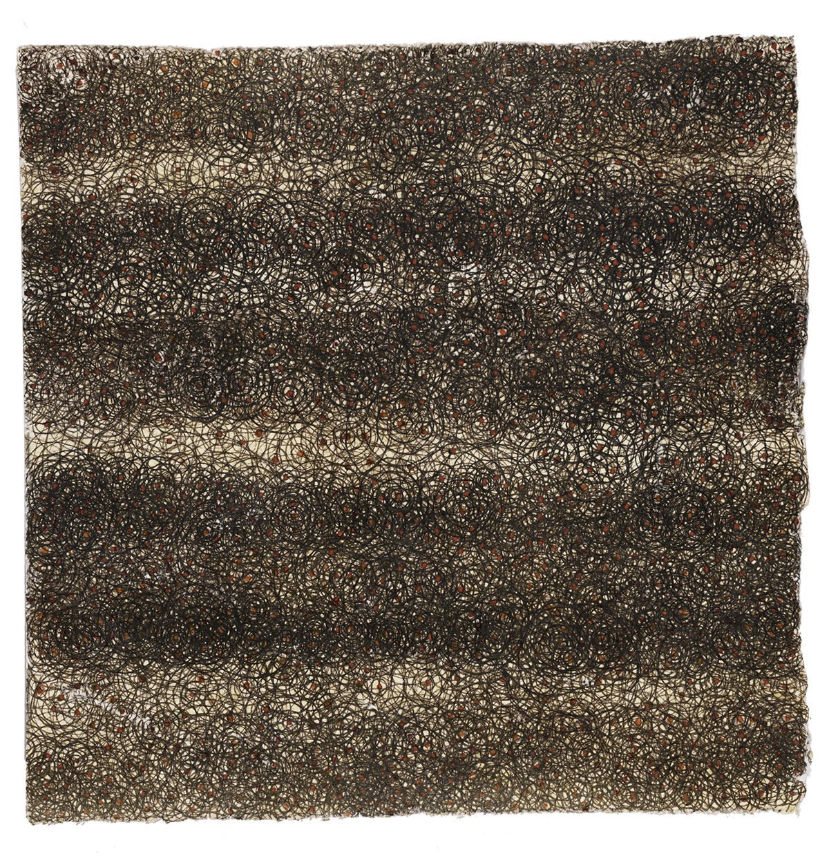 Lines #10, 8” x 8”, ink on handmade Japanese paper