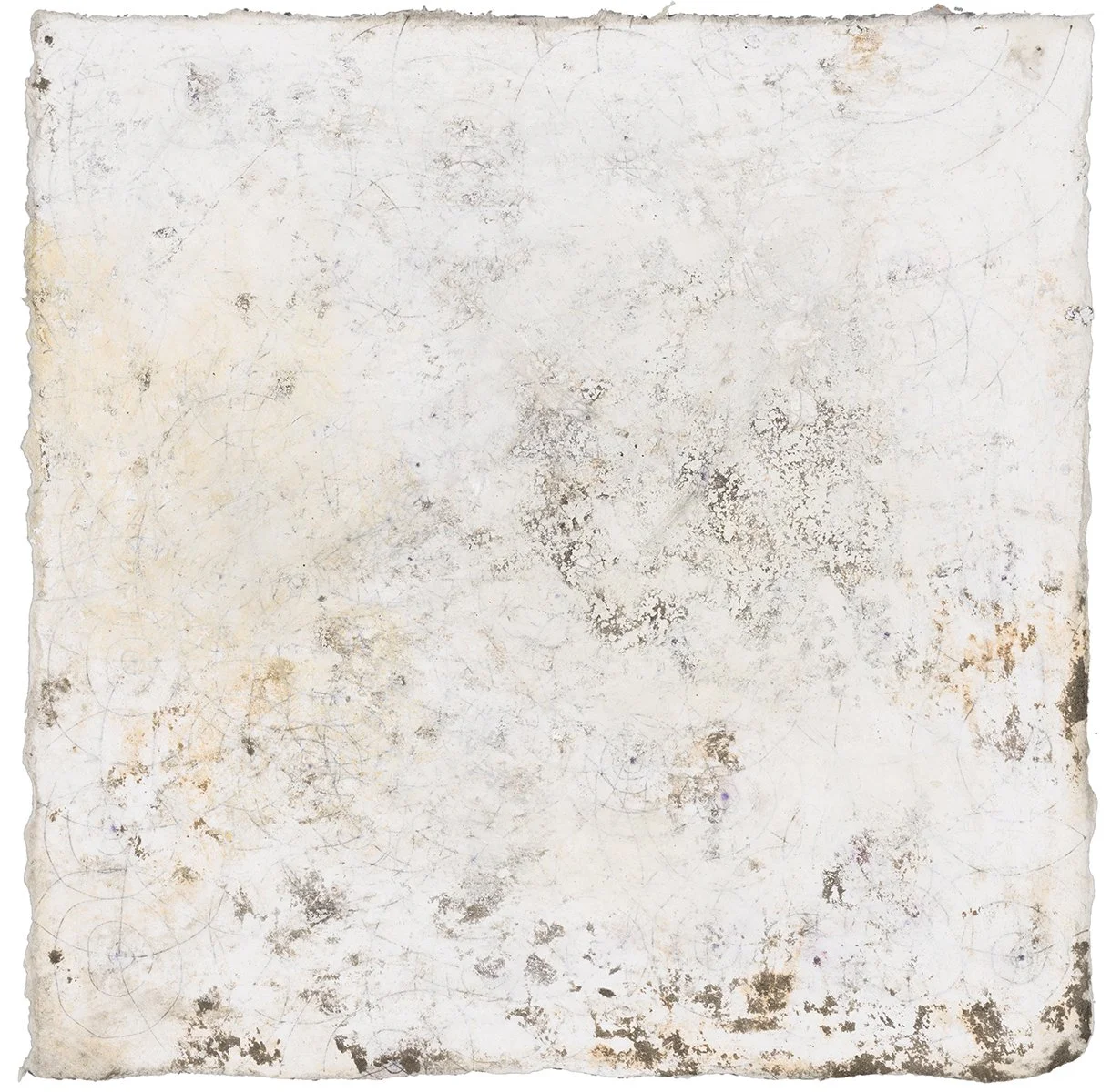 White Series II, 8”x 8”, ink, water soluble crayon, mud, water