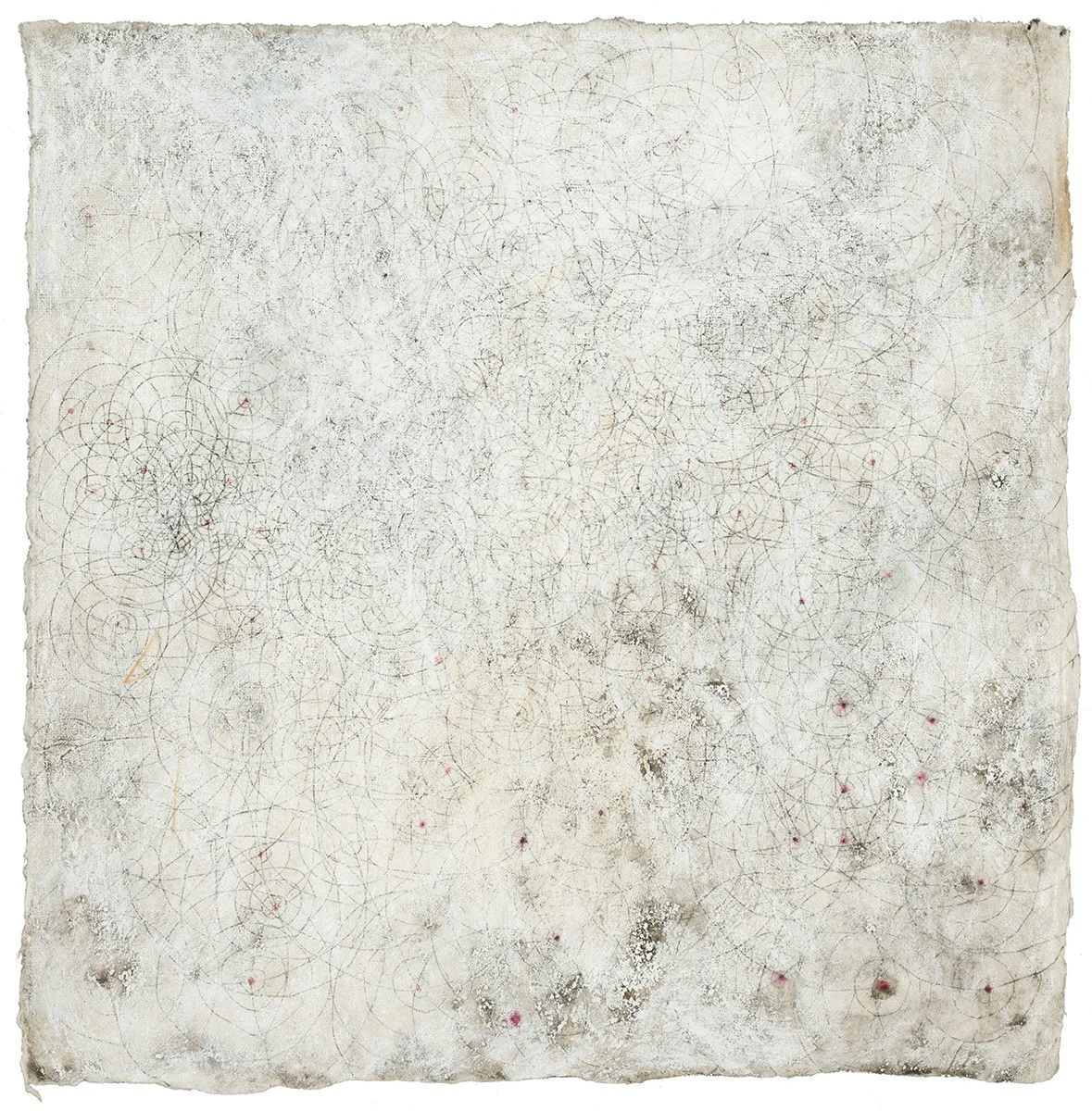 White Series II, 8”x 8”, ink, water soluble crayon, mud, water