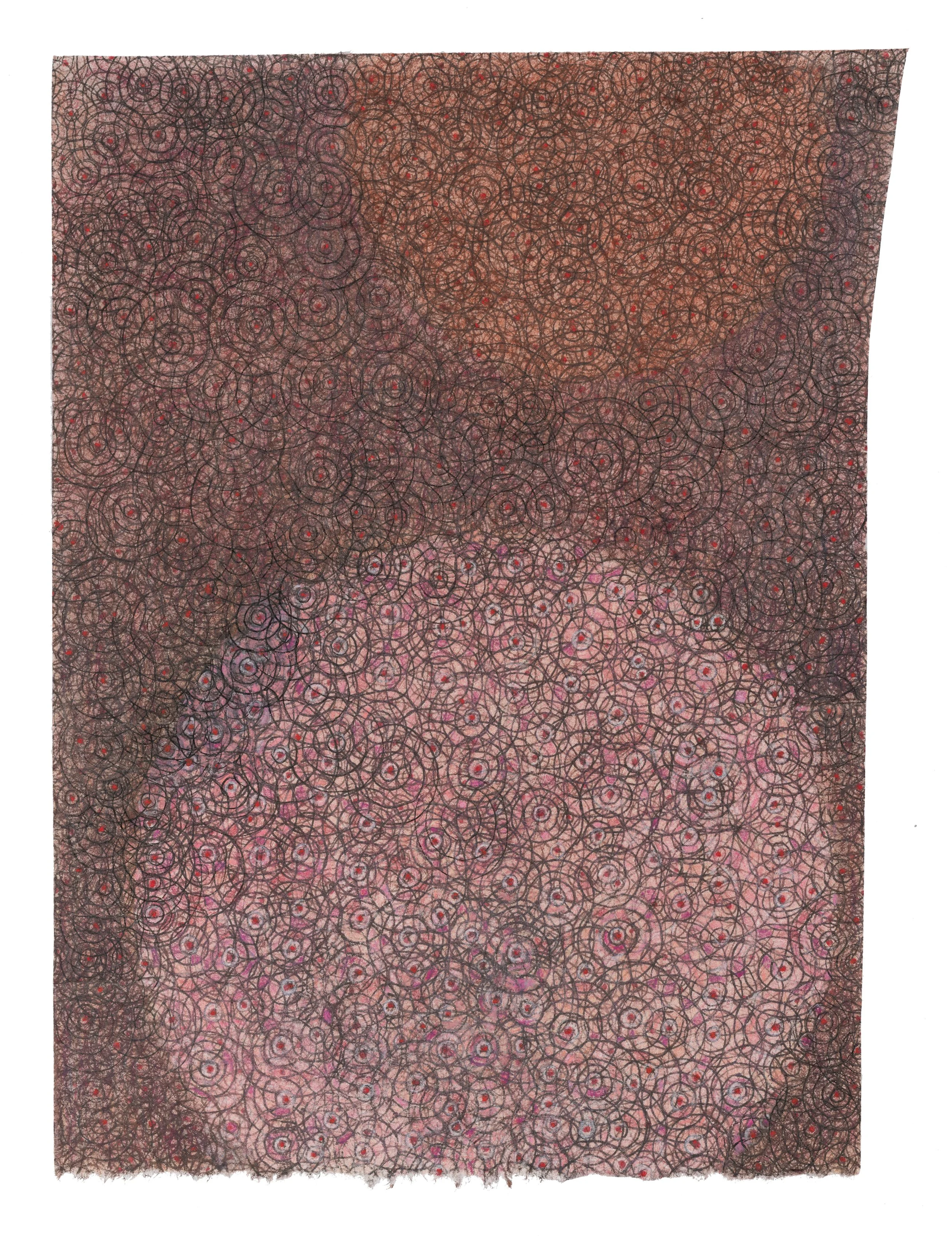 12 1/4" x 9 1/2", ink & acrylic pen on paper