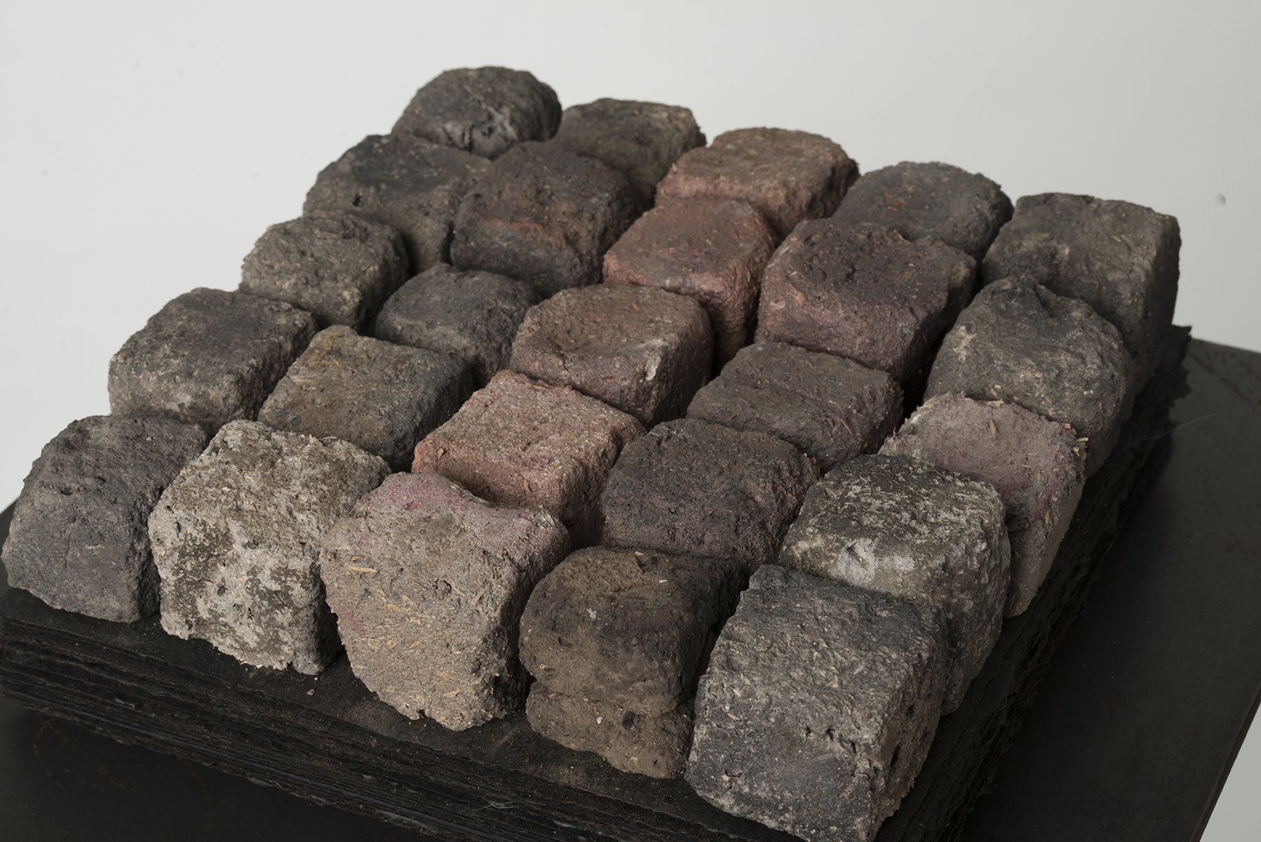 Ground Work #7a, mud clay, sand, rice hulls, rice paste, pigments