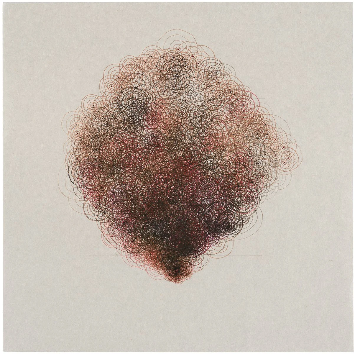 Drawings: Circle/Square, pencil and pen on gampi, 11” x 11”