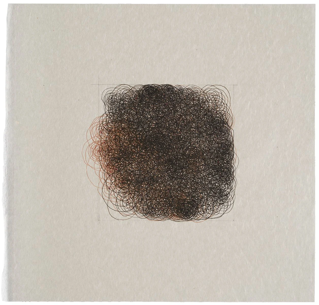 Drawings: Circle/Square, pencil and pen on gampi, 11” x 11”