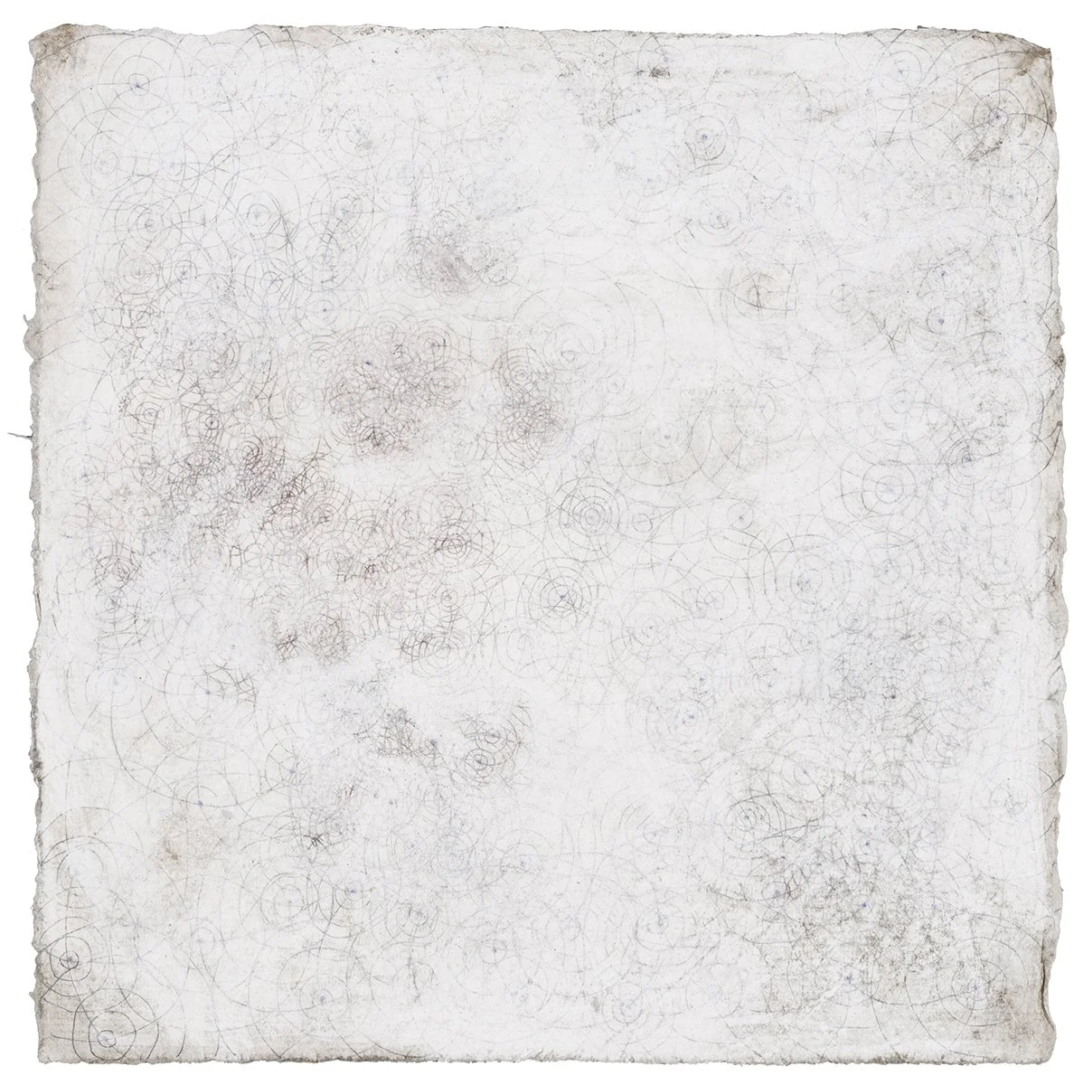 White Series I, ink, water soluble crayon, mud, water, 8”x8”