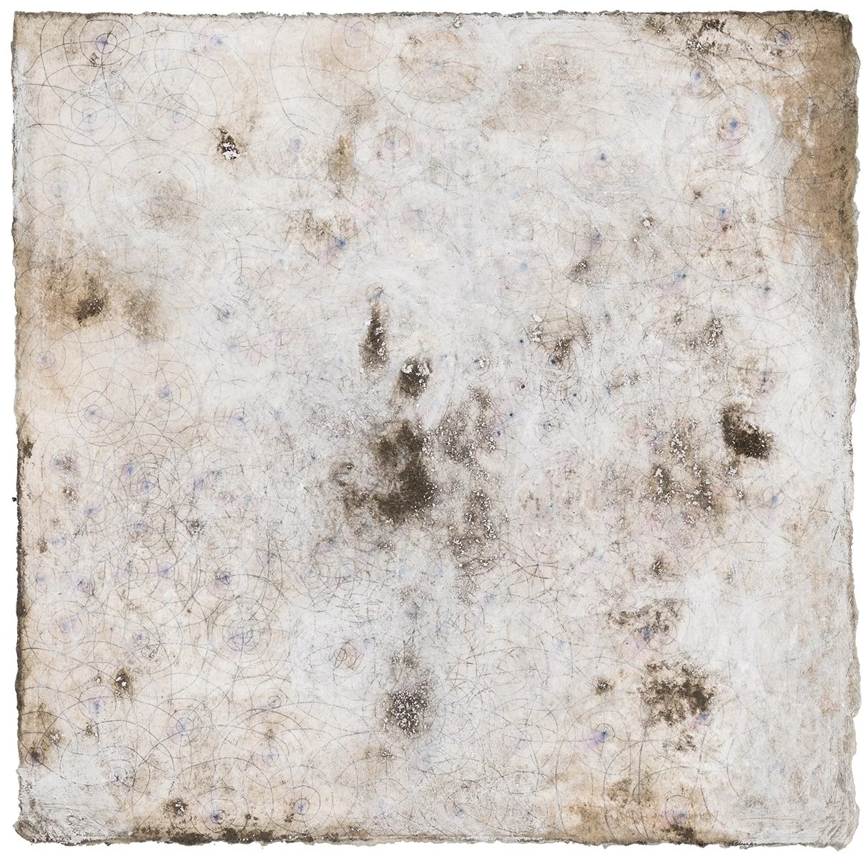 White Series II, 8”x 8”, ink, water soluble crayon, mud, water