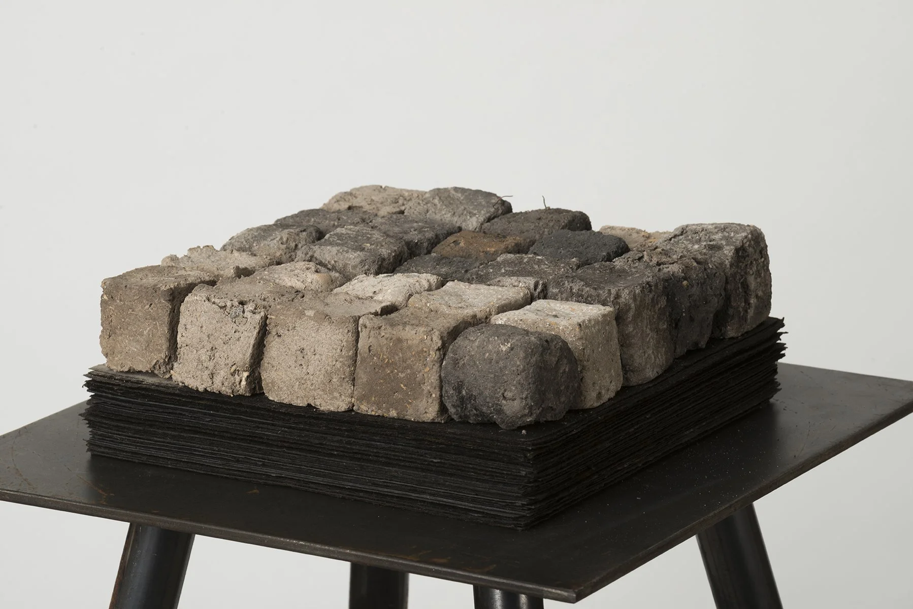 Ground Work #6a, mud clay, sand, rice hulls, rice paste, pigments