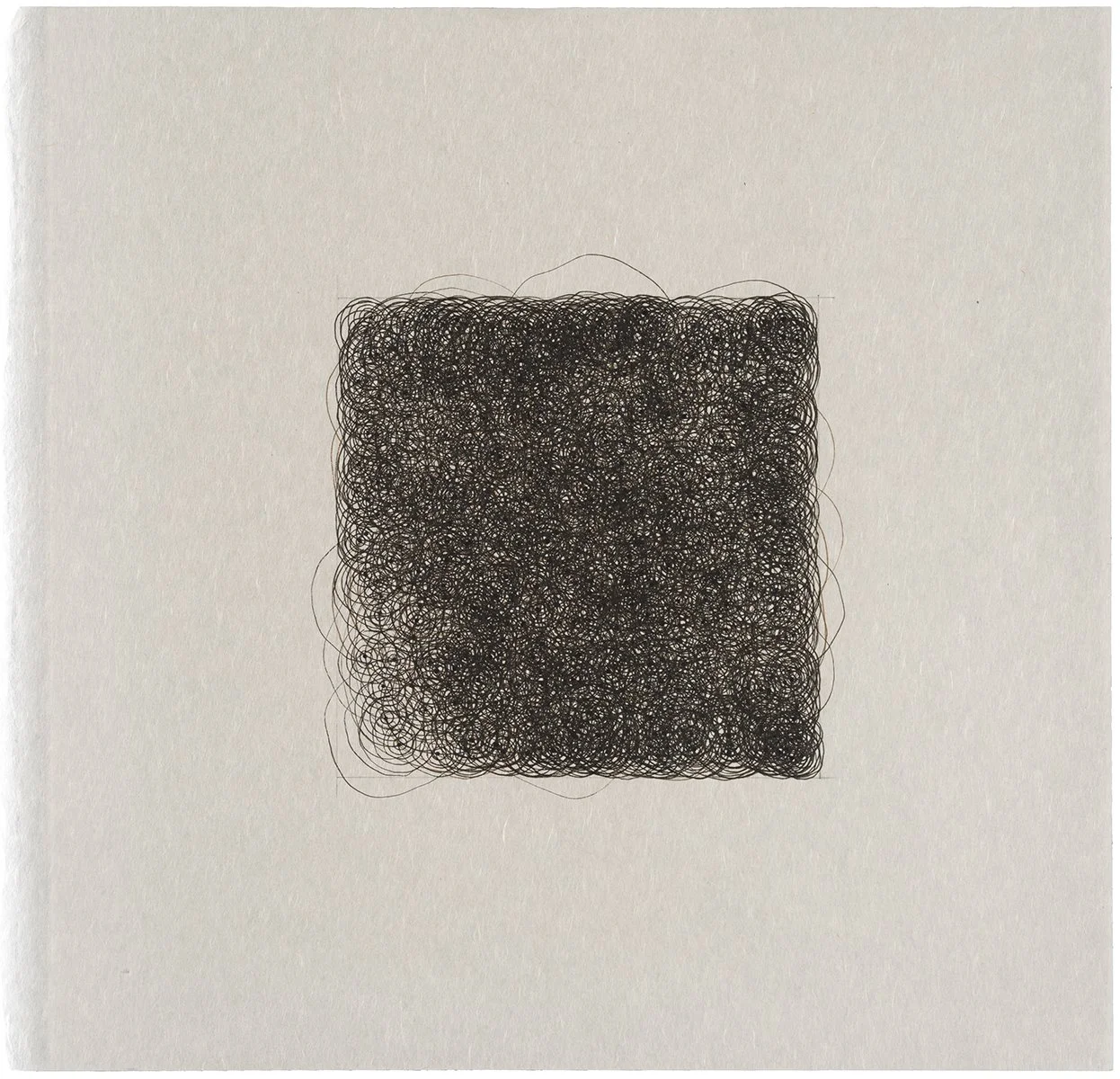 Drawings: Circle/Square, pencil and pen on gampi, 11” x 11”