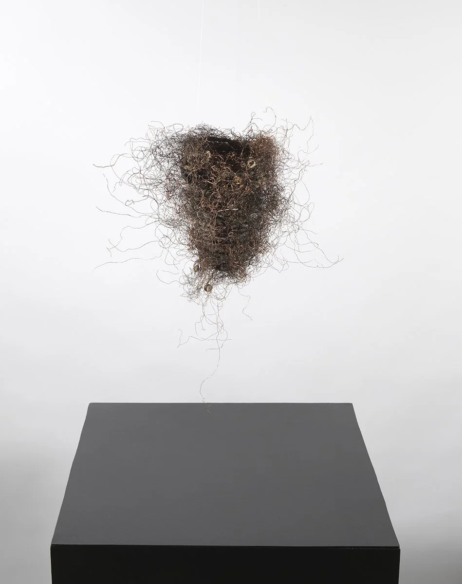 TiNan #81a, cotton cord, copper wire, rice paste, pigment