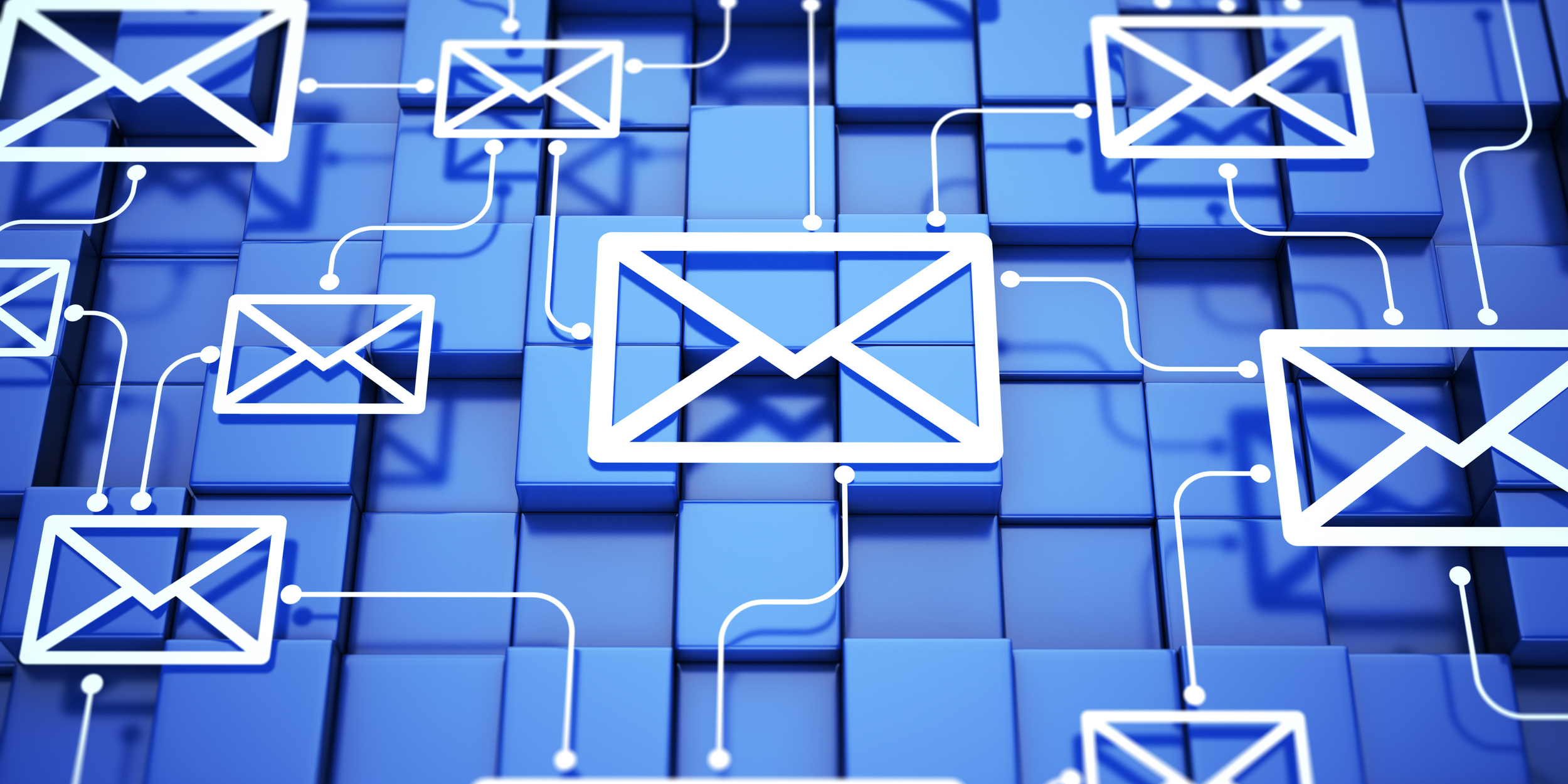 A string of email icons forwarding to one another