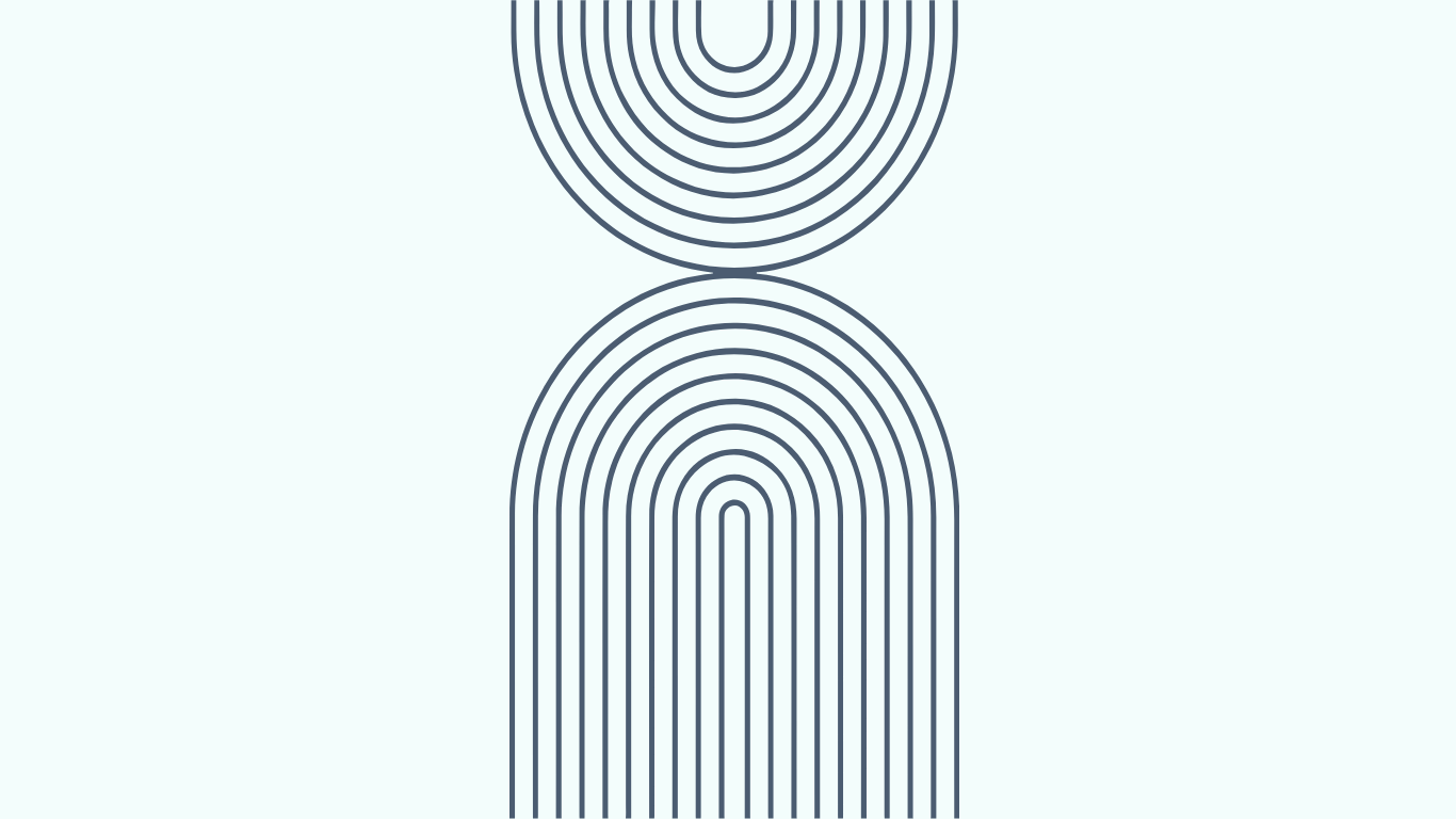 Design abstrait composé de lignes semi-circulaires et arc-en-ciel en dégradé de couleurs