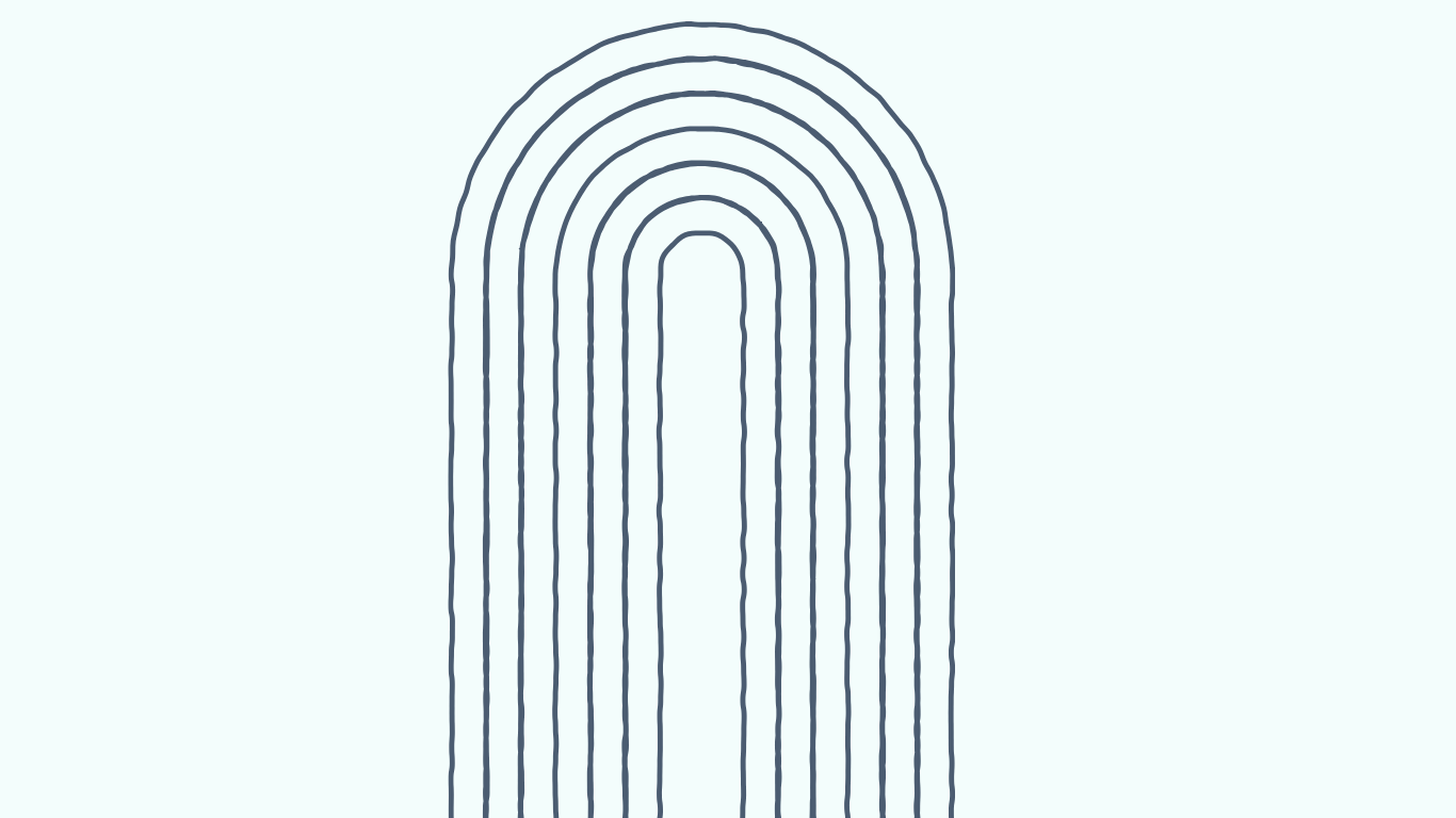 Un dessin de lignes parallèles formant un arc en forme d'arc-en-ciel sur un fond clair.