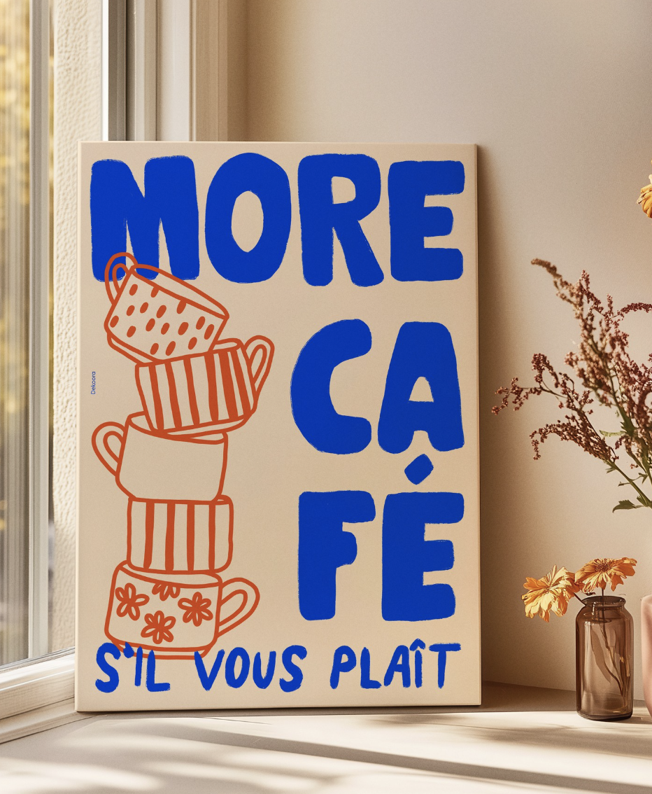 affiche poster more café s'il vous plait