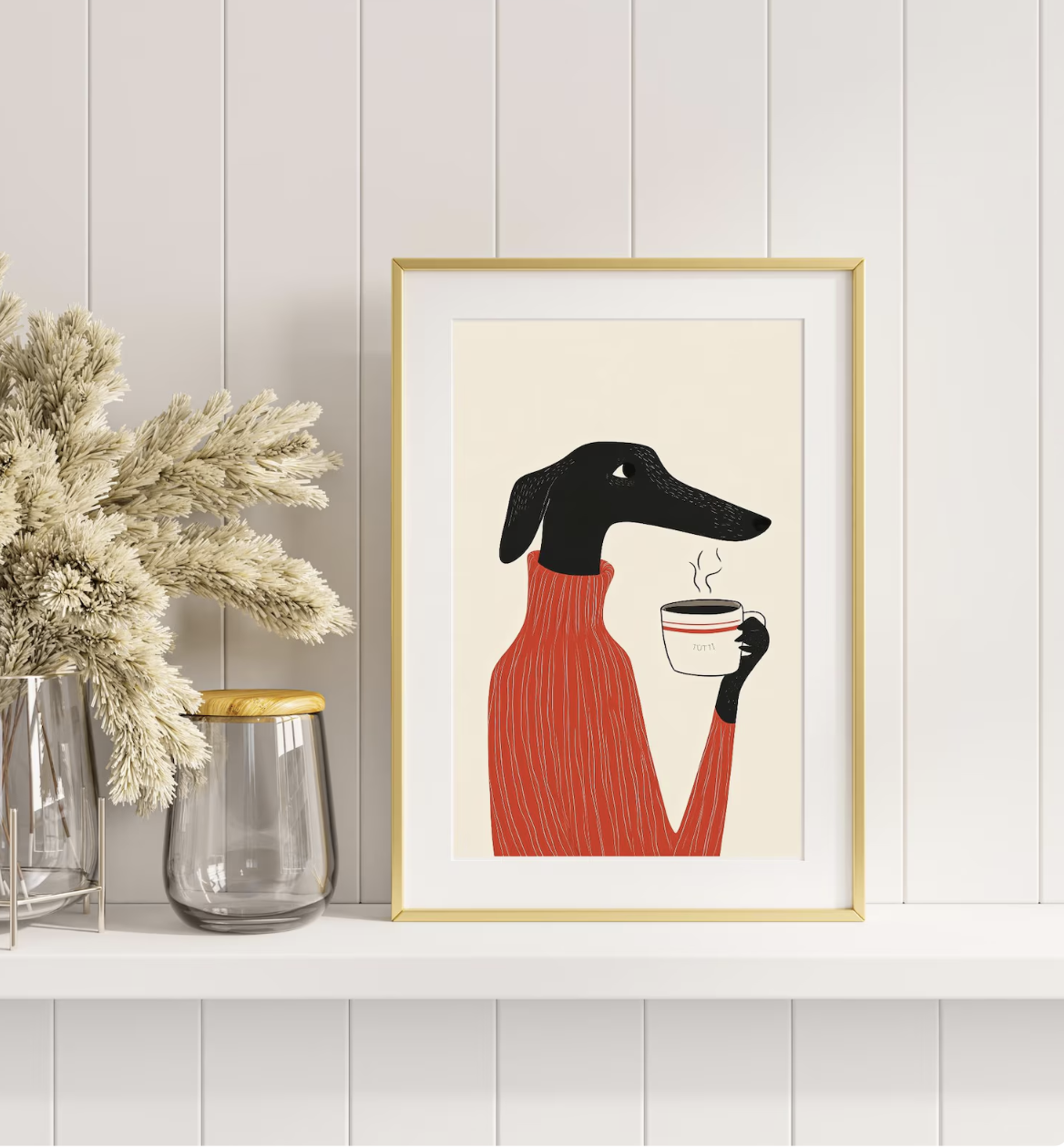 Affiche poster café chien