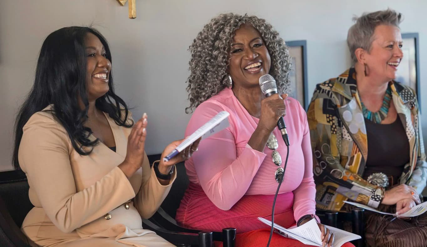 She Knows Best authors speaking on a panel.