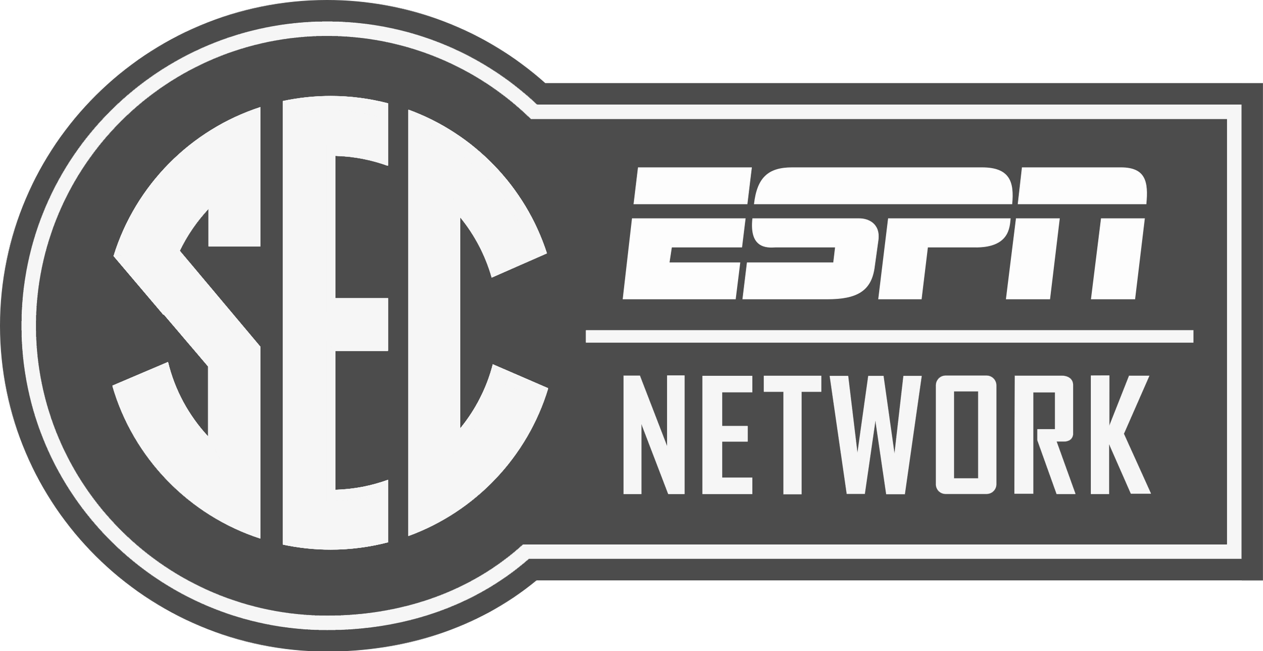 Logo for SEC ESPN Network featuring a circular SEC emblem and bold text.