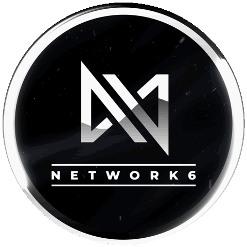 Black circular logo with stylized white 'N' and 'M' letters and the text 'NETWORK 6' below.